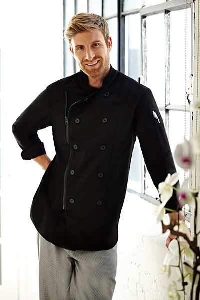 Chef coat with zipper store